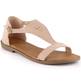 Sandales plates en daim Vinceza W 17270 beige
