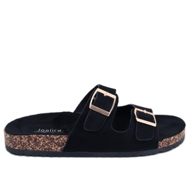 BM Byrd Pantoufles en liège noir