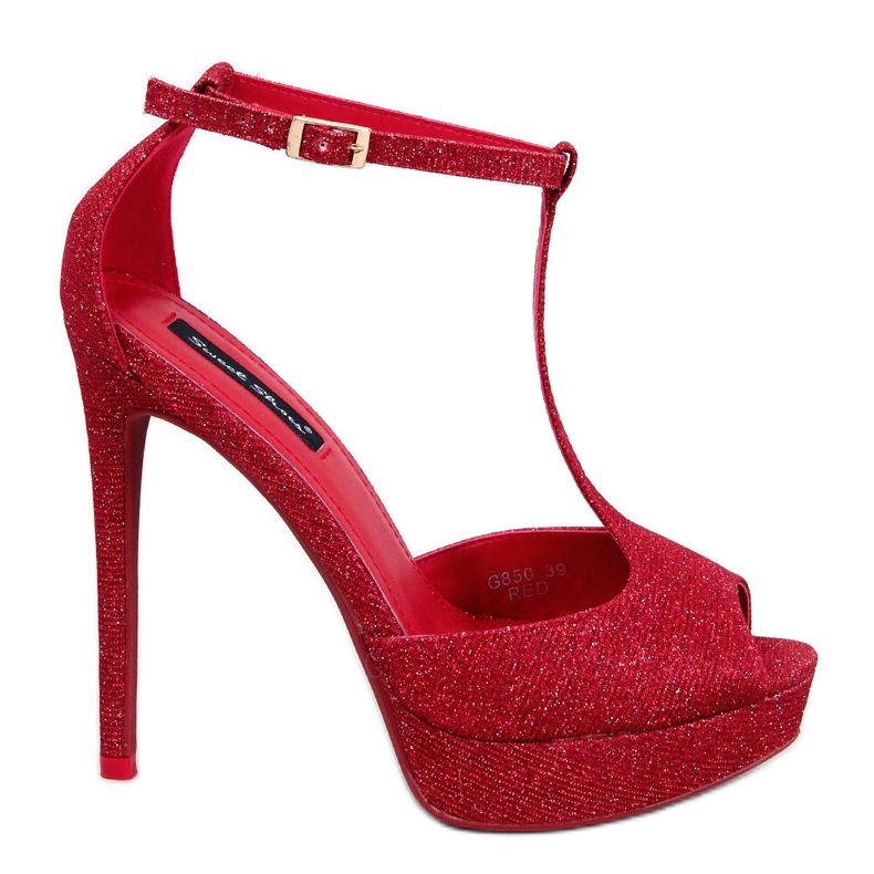 BM Escarpins plateforme à bout ouvert Mardy Red rouge