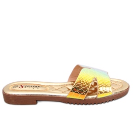 BM Chaussons femme Duey Gold opalescents doré