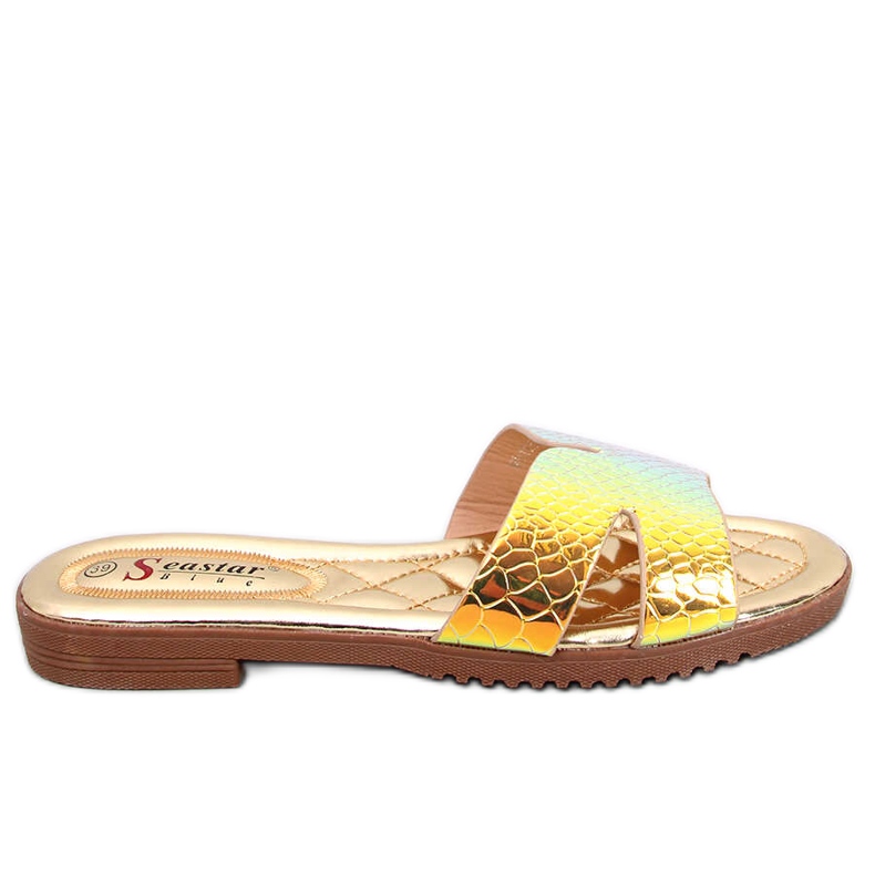 BM Chaussons femme Duey Gold opalescents d'or
