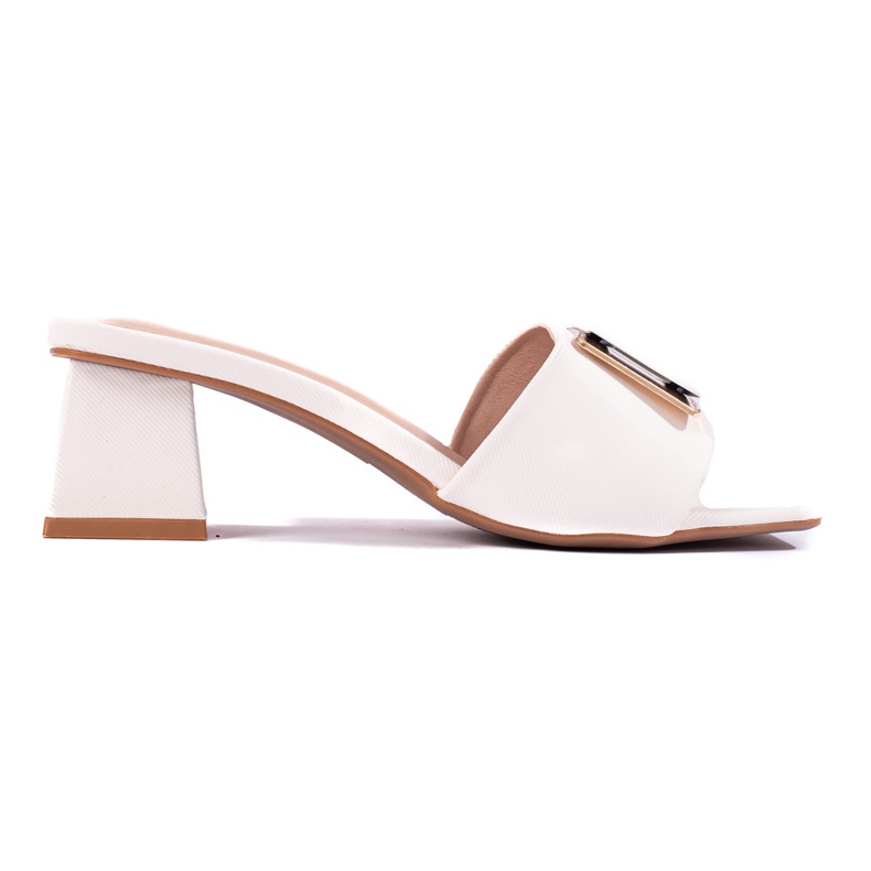 Chaussons pour femmes à petit talon Shelovet blanc blanche