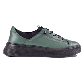 Chaussures femme en cuir vert T.Sokolski