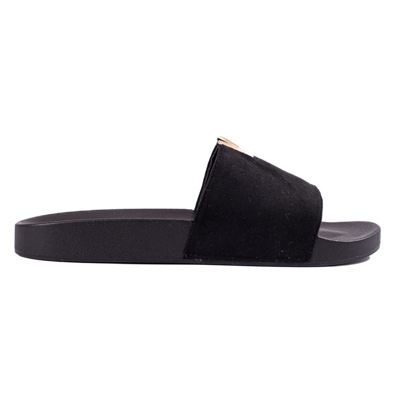 Chaussons Shelovet classiques en daim noir pour femmes le noir
