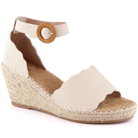 Espadrilles compensées beiges eVento 5425, femmes