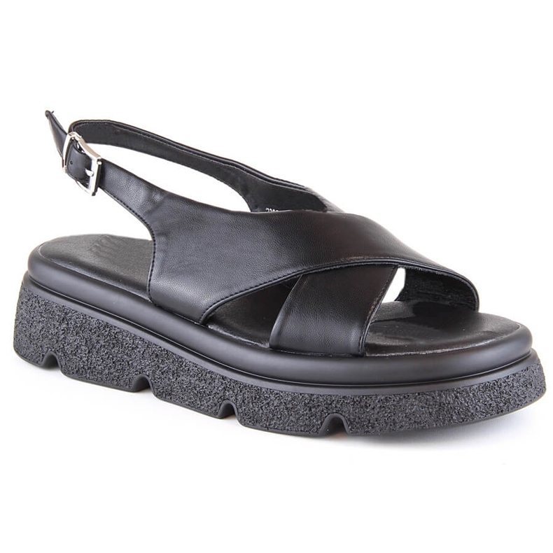 Sandales plates-formes noires pour femmes Jezzi 5473 le noir