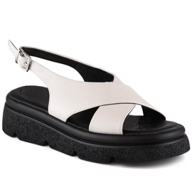 Sandales plateformes beiges pour femmes Jezzi 5473