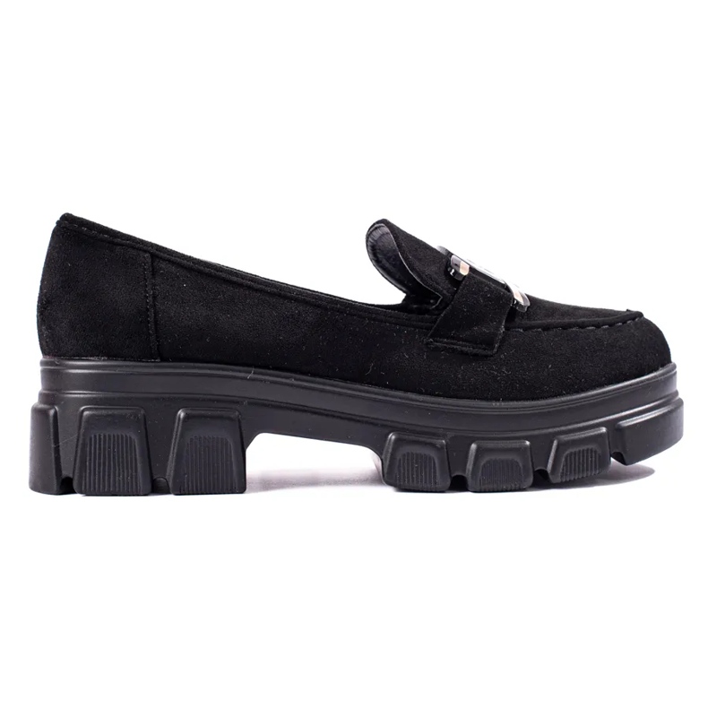 Mocassins en daim noir sur la plateforme Shelovet le noir