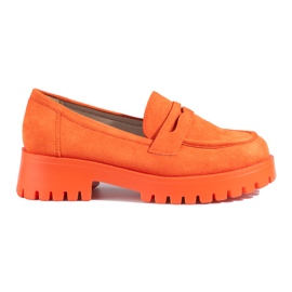 Mocassins en daim orange de Shelovet Mocassins en daim orange de Shelovet