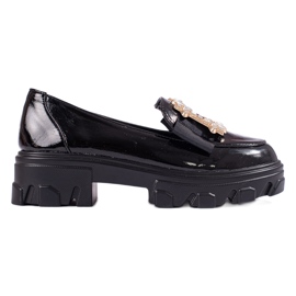 W. Potocki Mocassins laqués noirs sur semelle épaisse de T.Potocki
