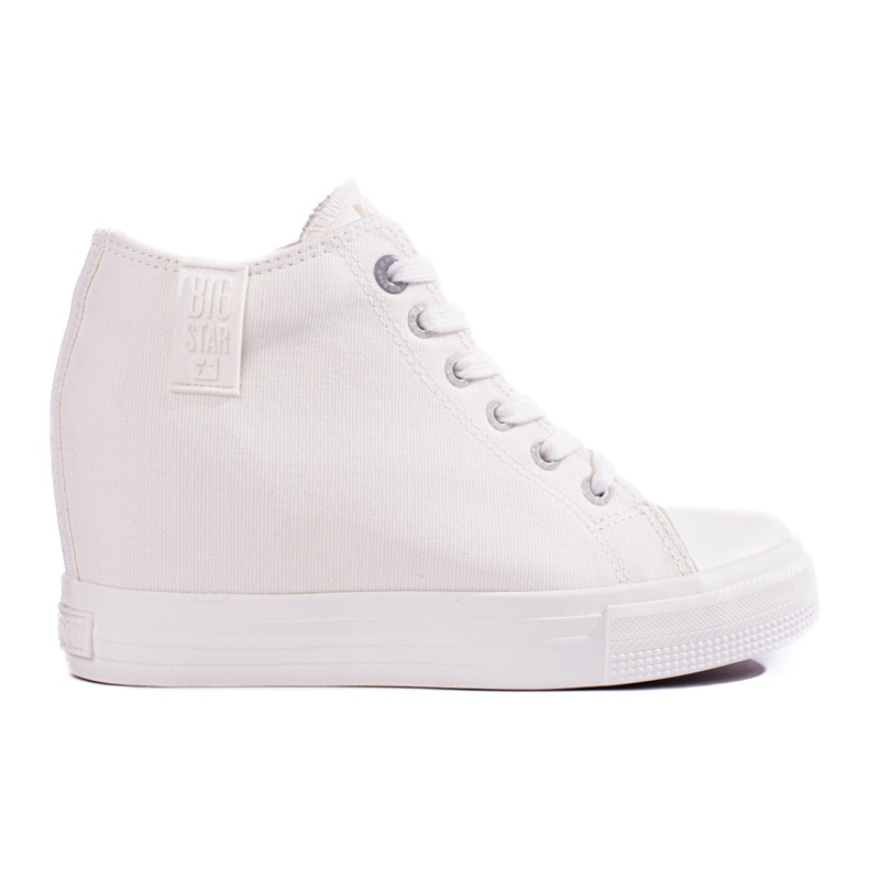 Baskets blanches à semelle compensée cachée pour femme Big Star LL274035