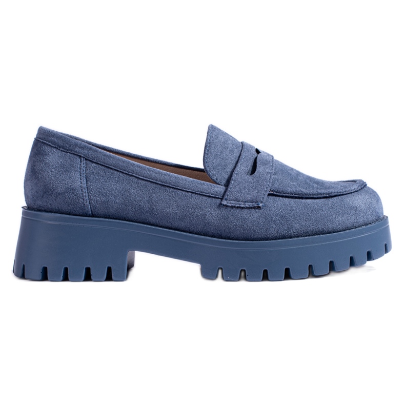 Mocassins Shelovet en daim bleu marine pour femme