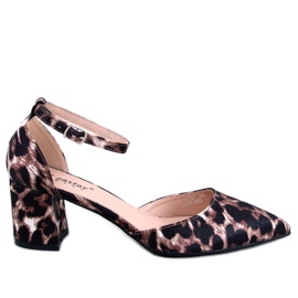 Escarpins ouverts à petit talon Vonetta Leopard brun