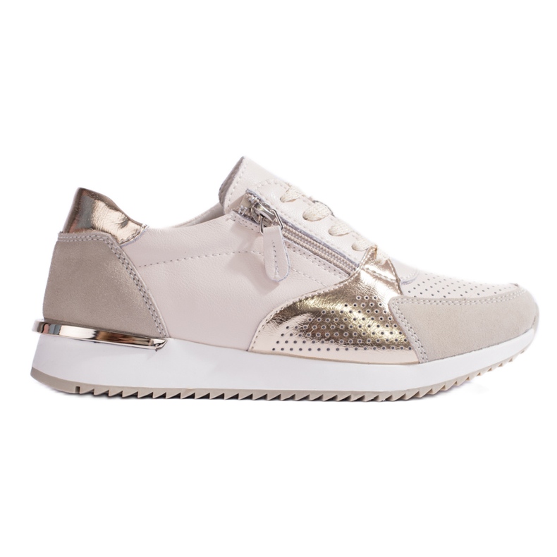 Chaussures de sport en cuir pour femmes Shelvt, beige