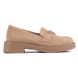 W. Potocki Mocassins femme en daim beige de chez Potocki