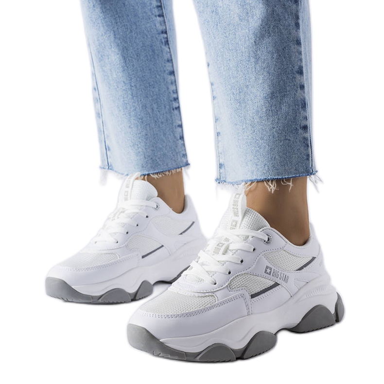 Baskets Big Star blanches et grises JJ274579 Baskets Big Star blanches et grises JJ274579