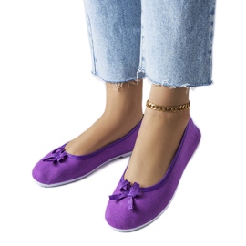 Ballerines en tissu mauve Gendron violet