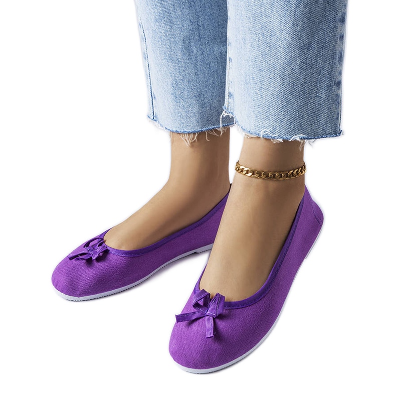 Ballerines en tissu mauve Gendron violet