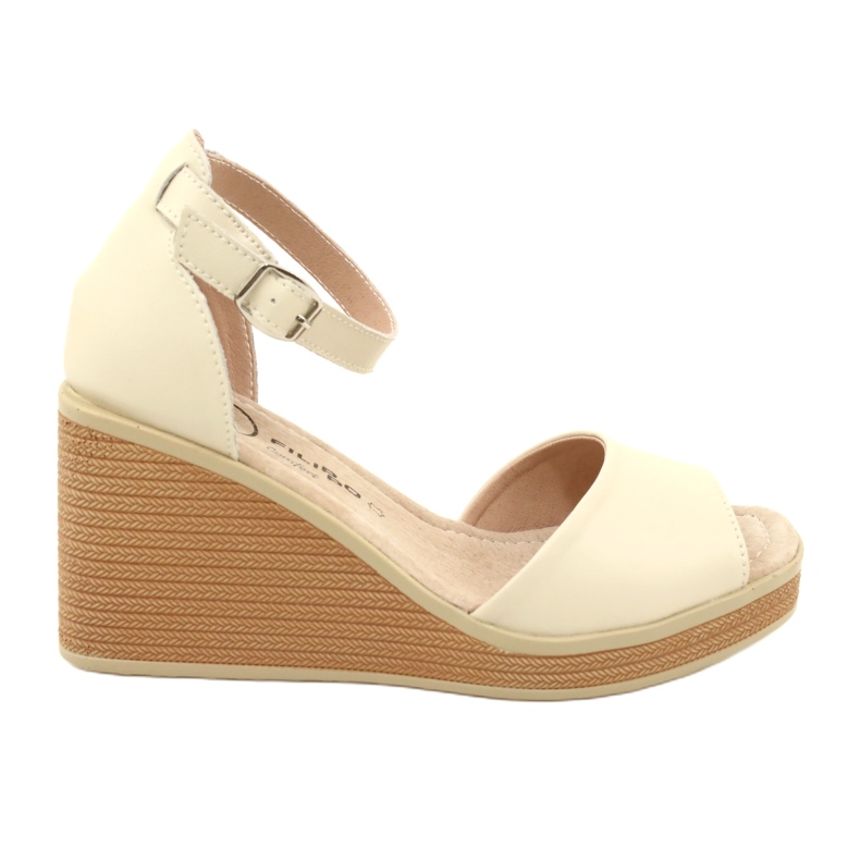 Filippo DS4507 BE Sandales compensées en cuir, Beige