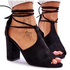 PG1 Sandales noires à talons hauts en daim Sophie