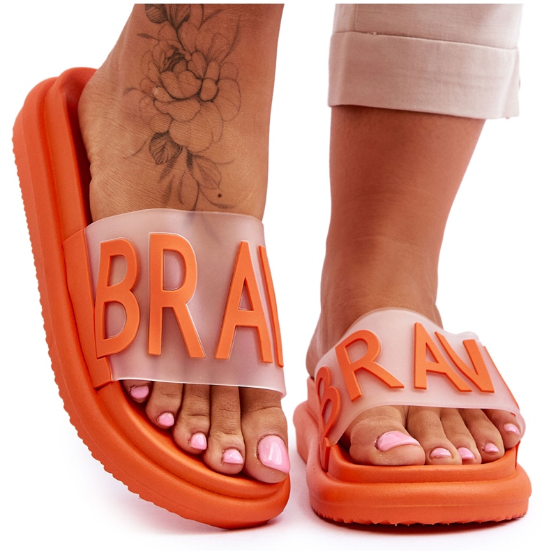 Vinceza Pantoufles à plateforme Brave orange pour femmes