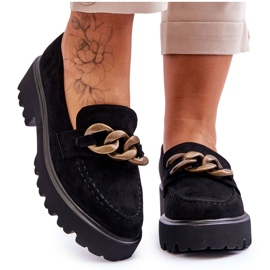 Mocassins Femme Daim S.Barski HX52-222 Noir le noir