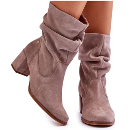 Bottines à Enfiler en Daim Maciejka 06005-10 Beige Foncé