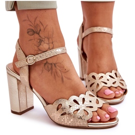 Sandales Ajourées Sergio Leone SK872 Beige-Or doré