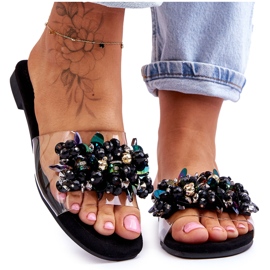 Chaussons Femme Avec Pierres Décoratives S.Barski KV-576-3 Noir le noir