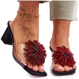 Talons hauts transparents à la mode S.Barski KV-AP658-1 Noir le noir