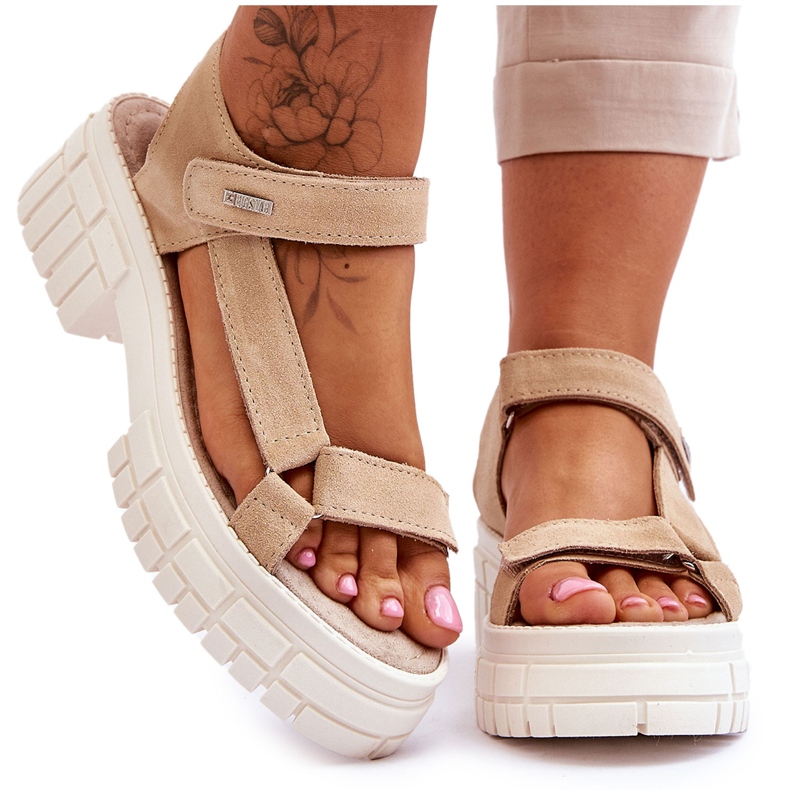 Sandales Femme Big Star Suede LL276036 Beige