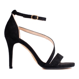 Sandales à talons hauts Shelovet noires pour femmes