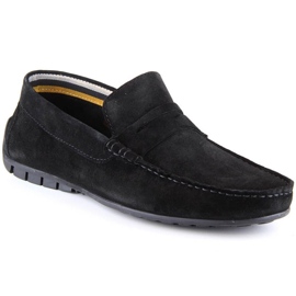 Mocassins en cuir avec chaussures en daim Filippo M MP921 PAW442A le noir