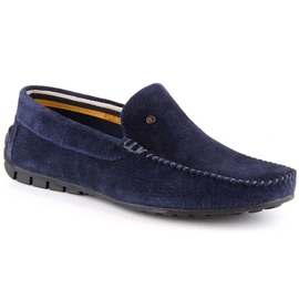 Mocassins en cuir avec chaussures en daim Filippo M MP923 bleu