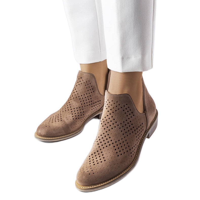 BM Boots en cuir ajouré marron Karino brun BM Boots en cuir ajouré marron Karino brun