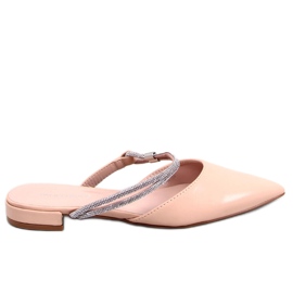 BM Durie Nude ballerines à talon ouvert beige