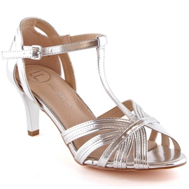 Sandales à talons hauts laquées argentées pour femmes Filippo DS4301