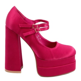 Escarpins Prandi Fuchsia à plateforme en satin rose