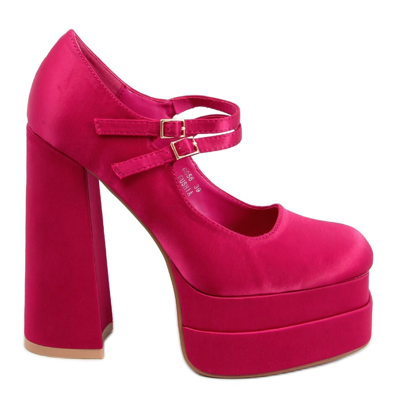 Escarpins Prandi Fuchsia à plateforme en satin rose