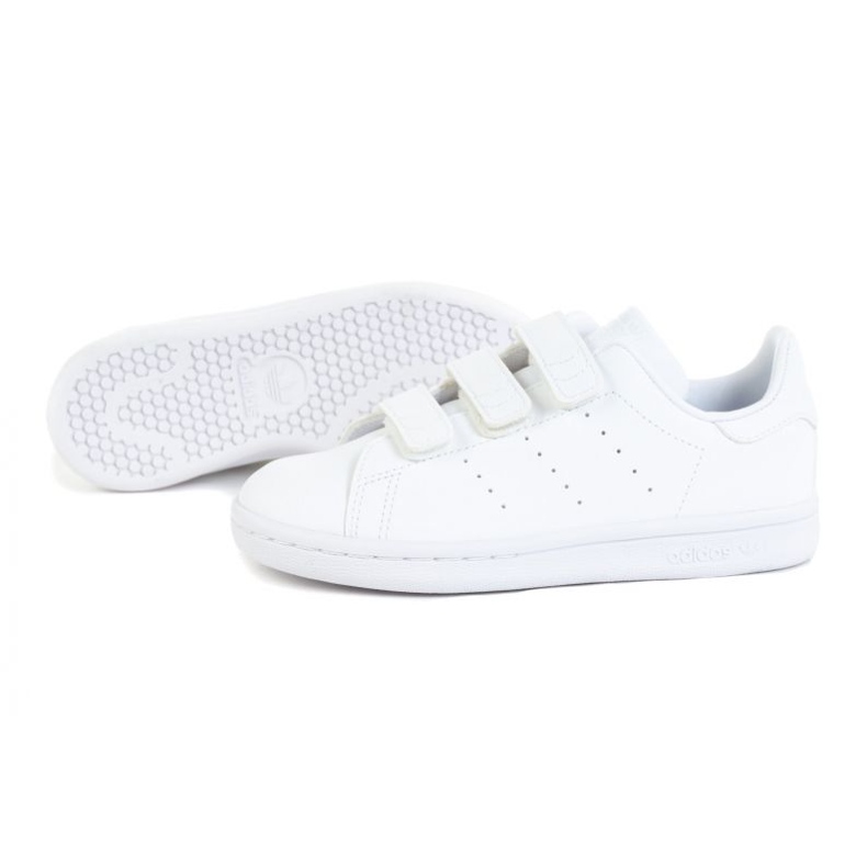 Chaussures de sport Adidas Stan Smith FX7535 blanches avec Velcro