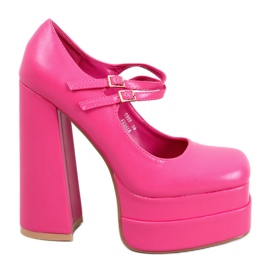 Escarpins plateforme grain Fuchsia Loit rose