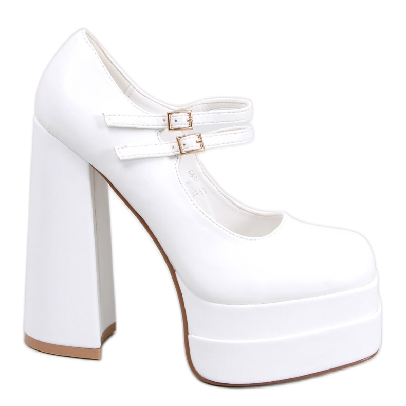 BM Escarpins plateforme grain blanc Loit blanche BM Escarpins plateforme grain blanc Loit blanche