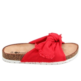 Claquettes en liège et coton rouge Hawn Claquettes en liège et coton rouge Hawn
