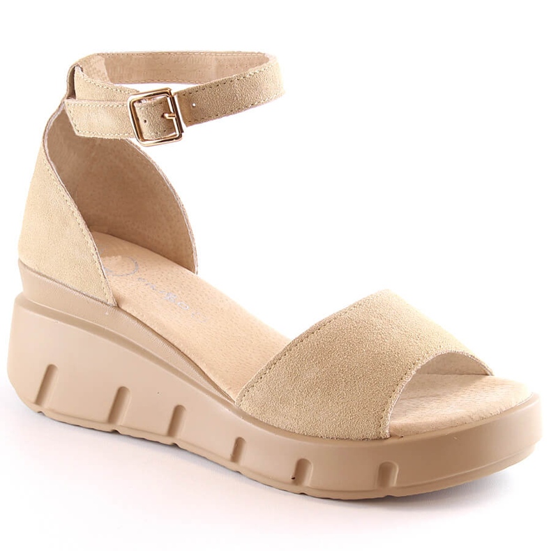 Sandales en cuir suédé beige pour femme Filippo DS4455