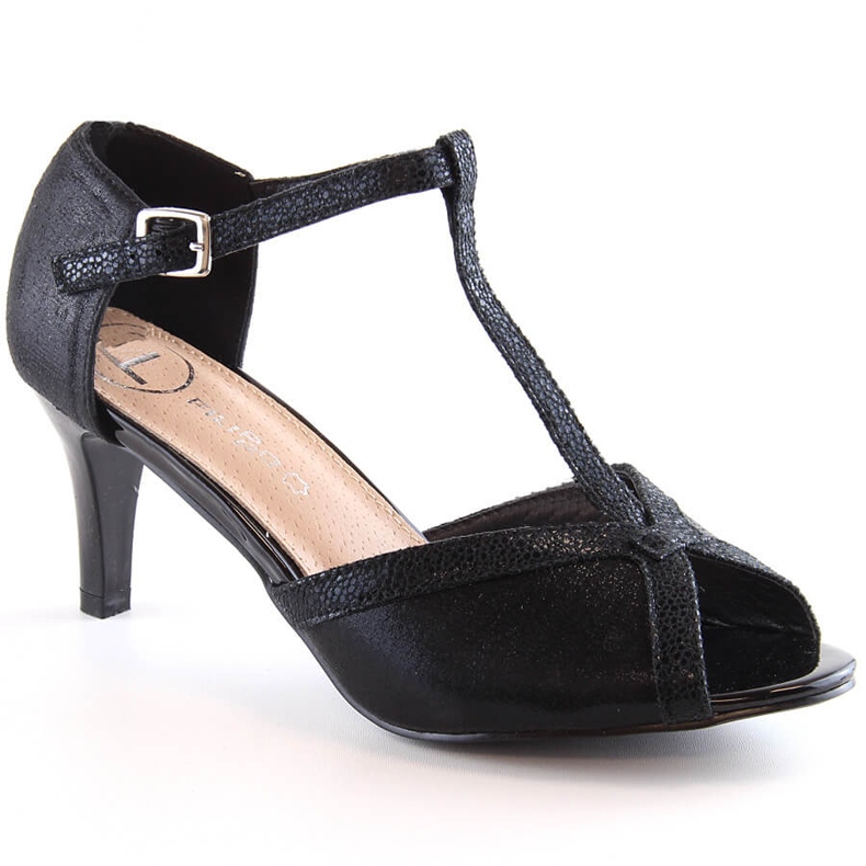 Sandales à talons noires pour femmes Filippo DS1360 le noir