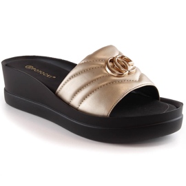 Chaussons compensés dorés femme Potocki YQ21001 d'or Chaussons compensés dorés femme Potocki YQ21001 d'or