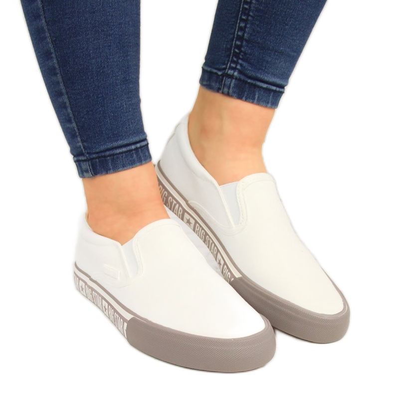 Baskets textile slip on blanc Big Star HH274007 blanche Baskets textile slip on blanc Big Star HH274007 blanche