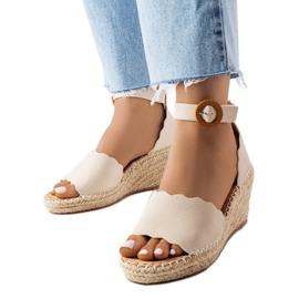 Espadrilles compensées beiges de Turcotte