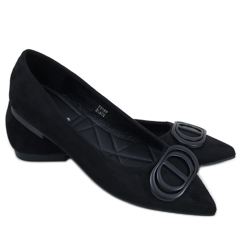 Arte Ballerines noires à bout en amande le noir