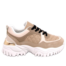 Baskets compensées Ortega Kaki beige